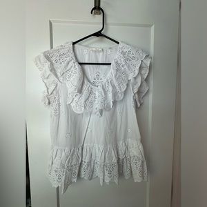 7 for all mankind Eyelet top in white